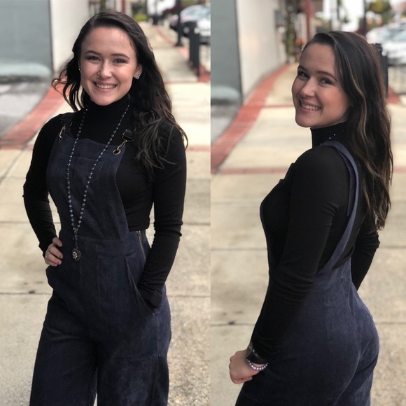 NWT Navy Corduroy Overalls - Picture 3 of 5